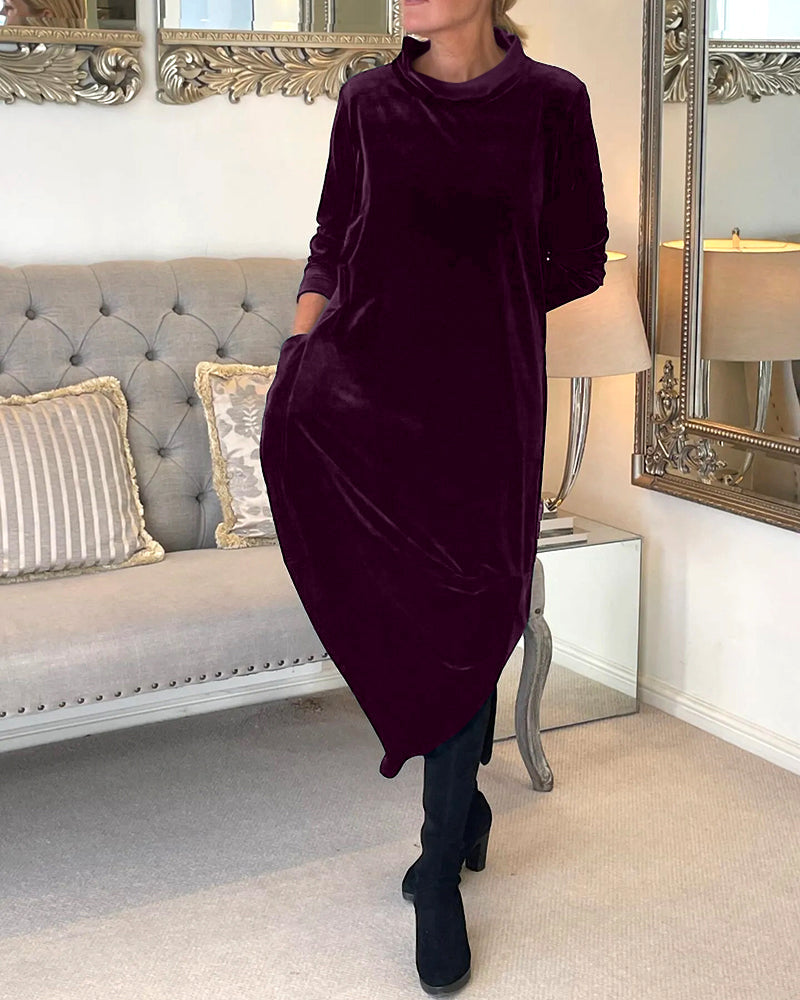 Rosie - Stylish velvet dress with pockets