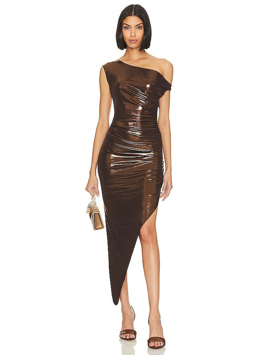 Glitter Sheath One Shoulder Sleeveless-Dress-GD101966