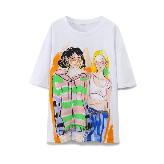 HAZELL - Artistic Sketch Print T-Shirt