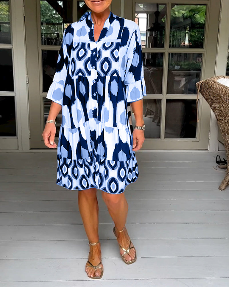 Emilia | Print Dress With 3/4 Sleeves