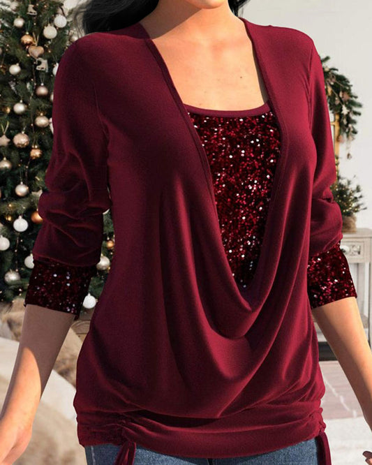 Reese I Long Sleeve Sequin Top