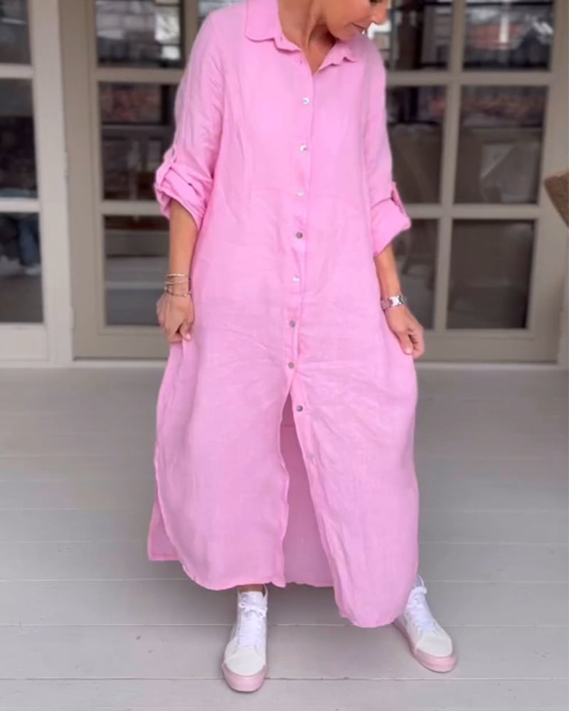 Willow | Soft Pink Shirt Dress