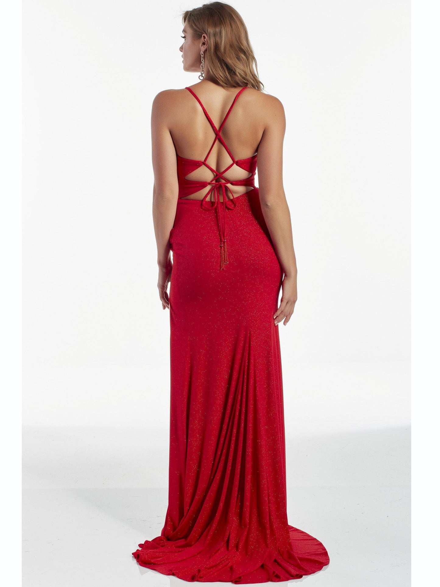 Glitter Sheath Spaghetti Straps Sleeveless Prom Dress-GD100511