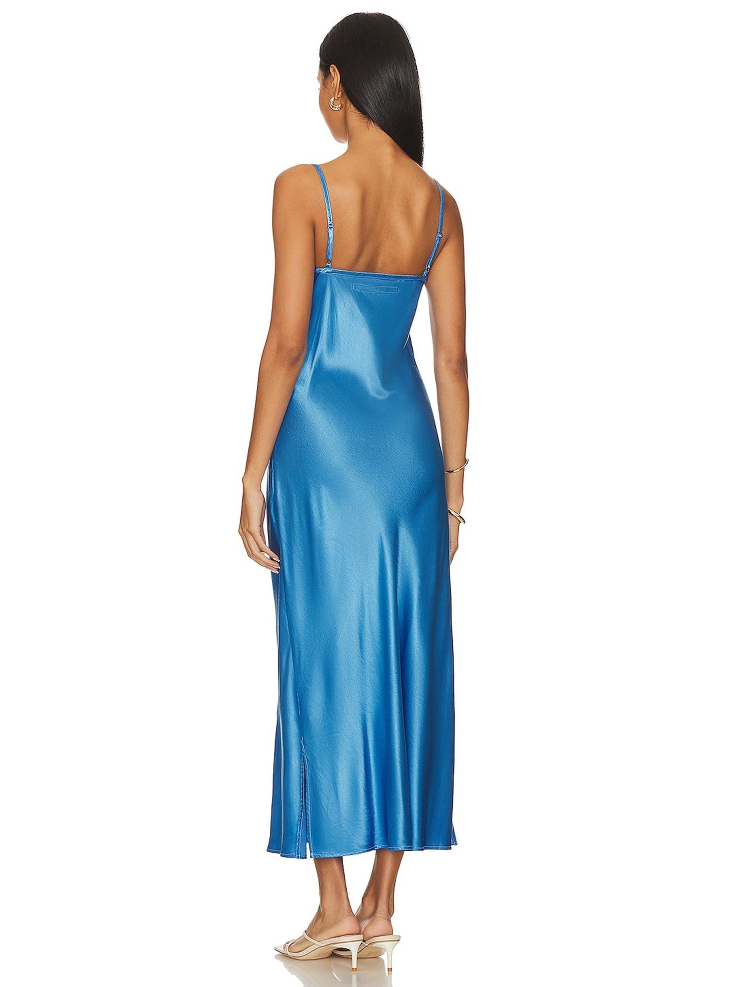 Strech Satin Column Spaghetti Straps Sleeveless-Dress-GD101839