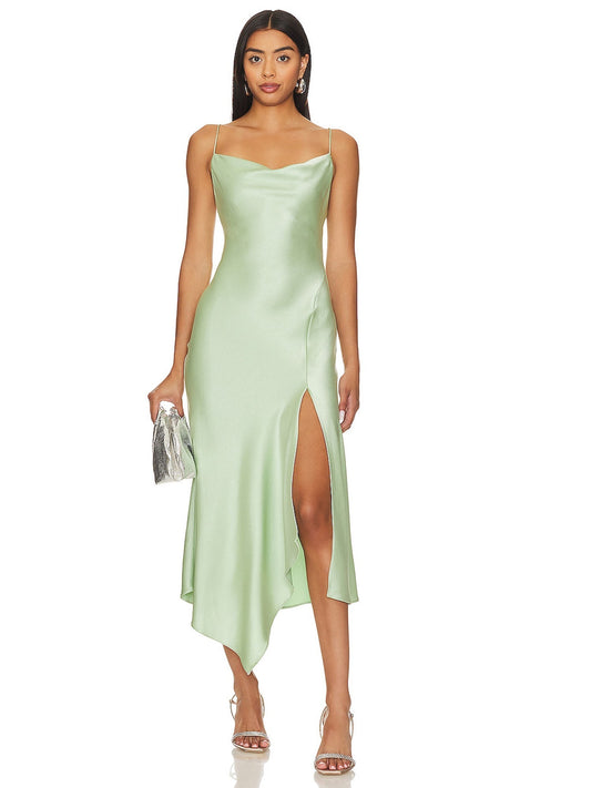 Strech Satin Column Spaghetti Straps Sleeveless-Dress-GD101840