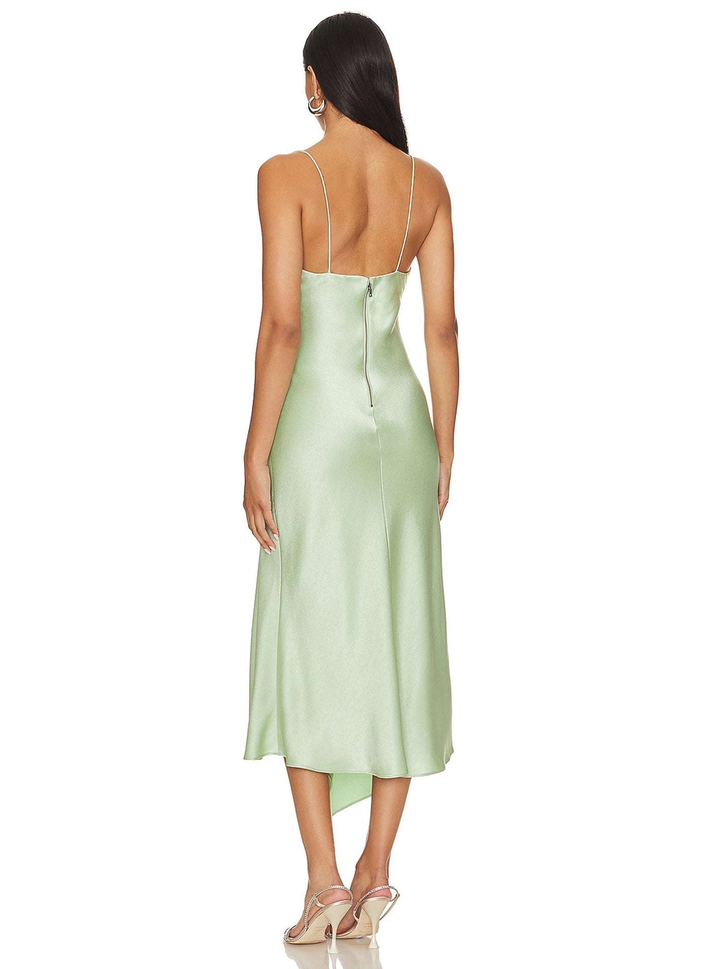 Strech Satin Column Spaghetti Straps Sleeveless-Dress-GD101840