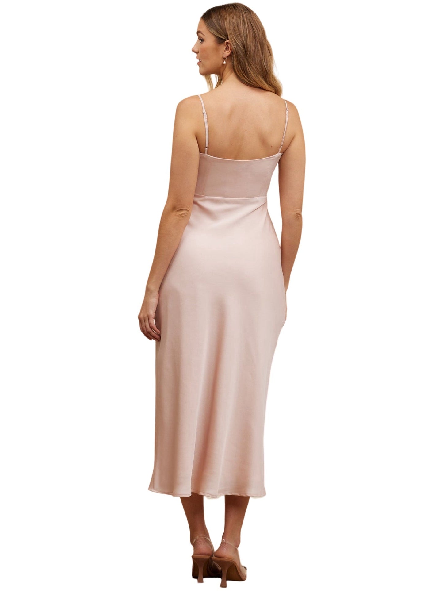 Satin Column Spaghetti Straps Sleeveless-Dress-GD101858