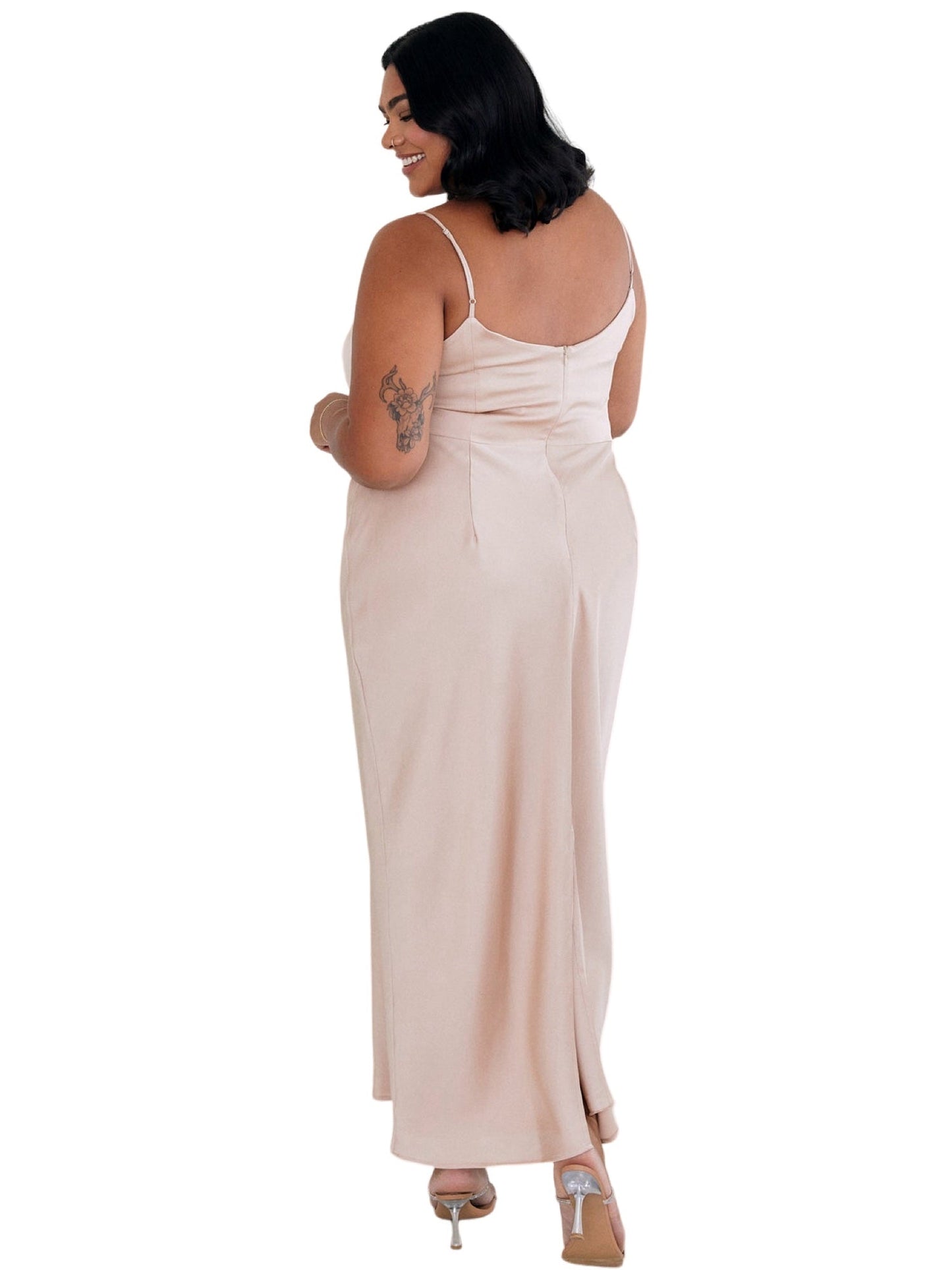 Satin Sheath Spaghetti Straps Sleeveless-Dress-GD101865