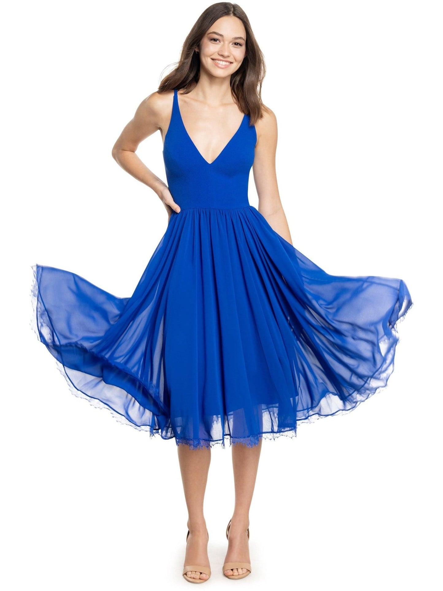 Chiffon A-Line V-Neck Sleeveless-Dress-GD101927