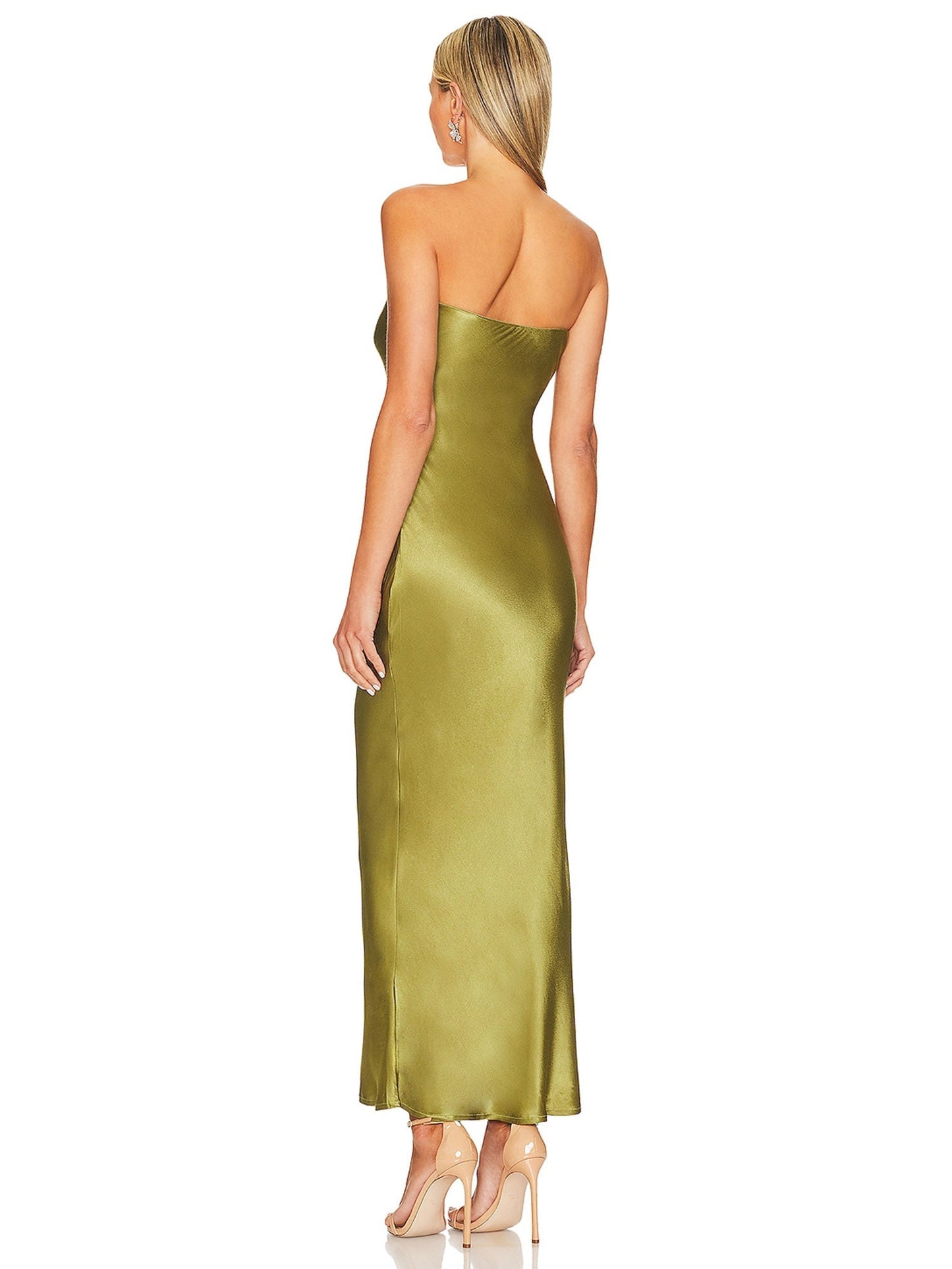 Satin Mermaid Strapless Sleeveless-Dress-GD101958