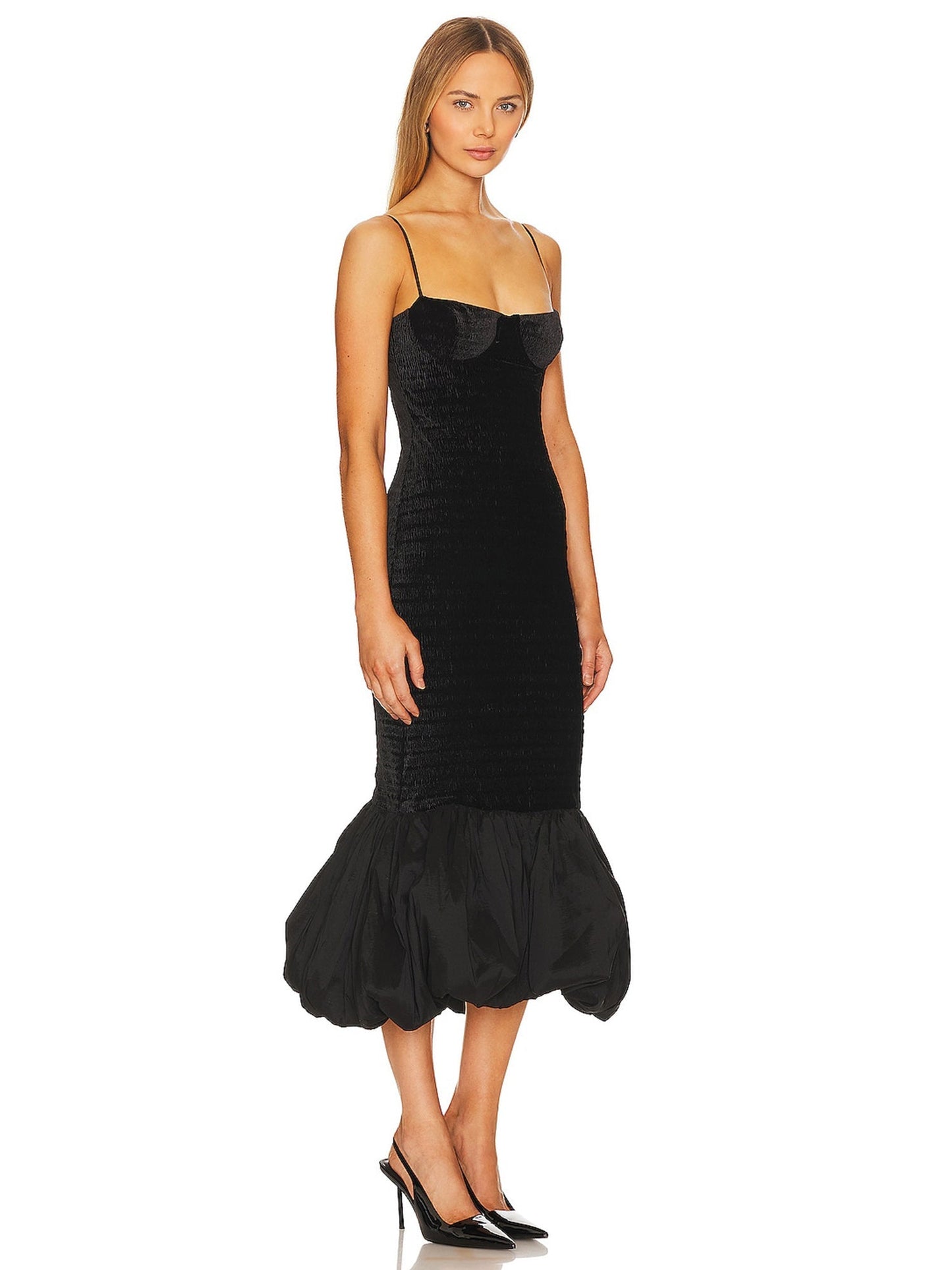 Velvet Mermaid Spaghetti Straps Sleeveless-Dress-GD101961