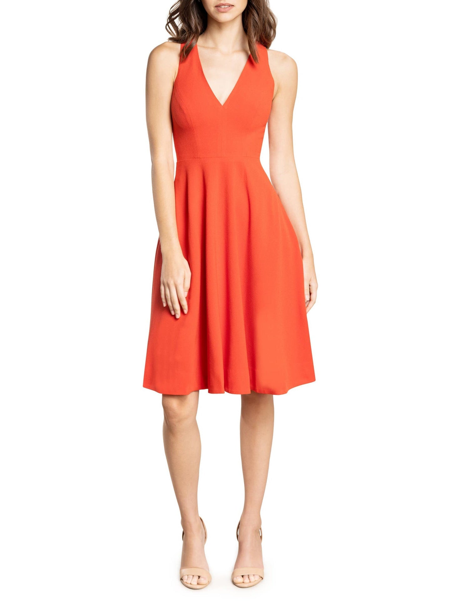 Ruched Surplice A-Line V-Neck Sleeveless Dress-GD102210