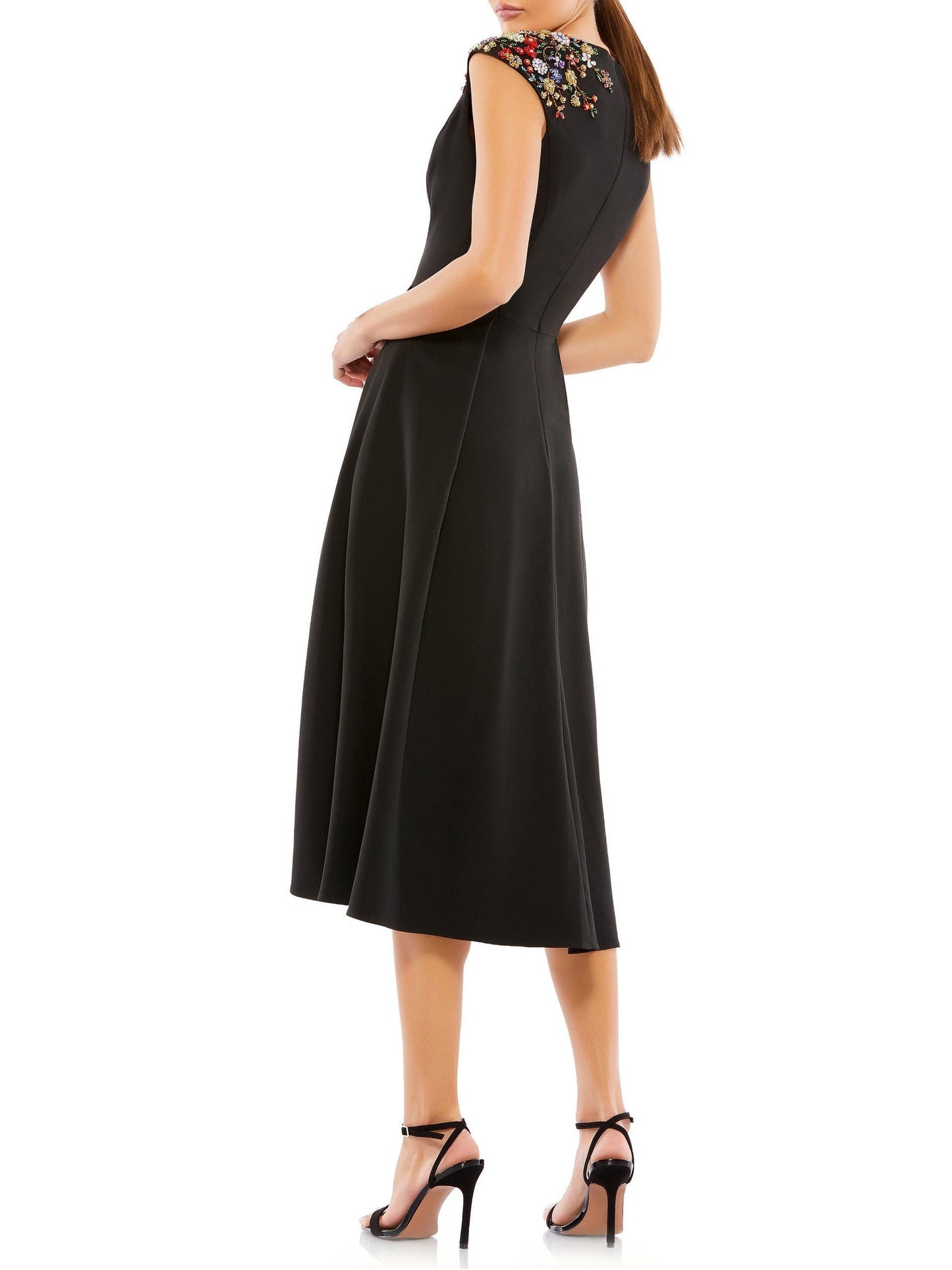 Ruched Surplice A-Line Dipped Sleeveless-Dress-GD102214