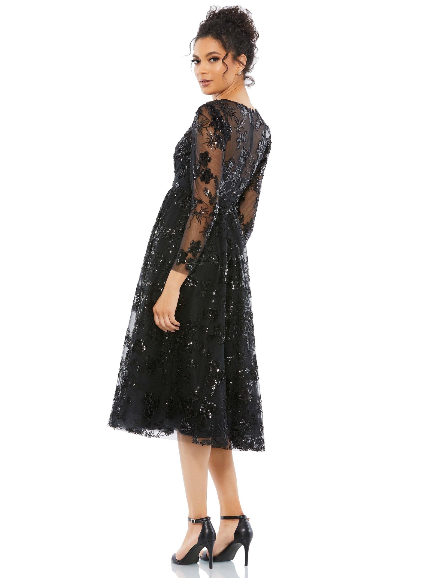 Lace A-Line Scoop Neck Long Sleeves-Dress-GD102218