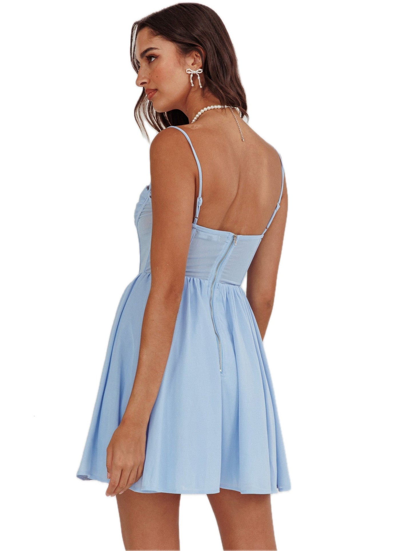 Tulle A-Line Spaghetti Straps Sleeveless Dress-GD102247