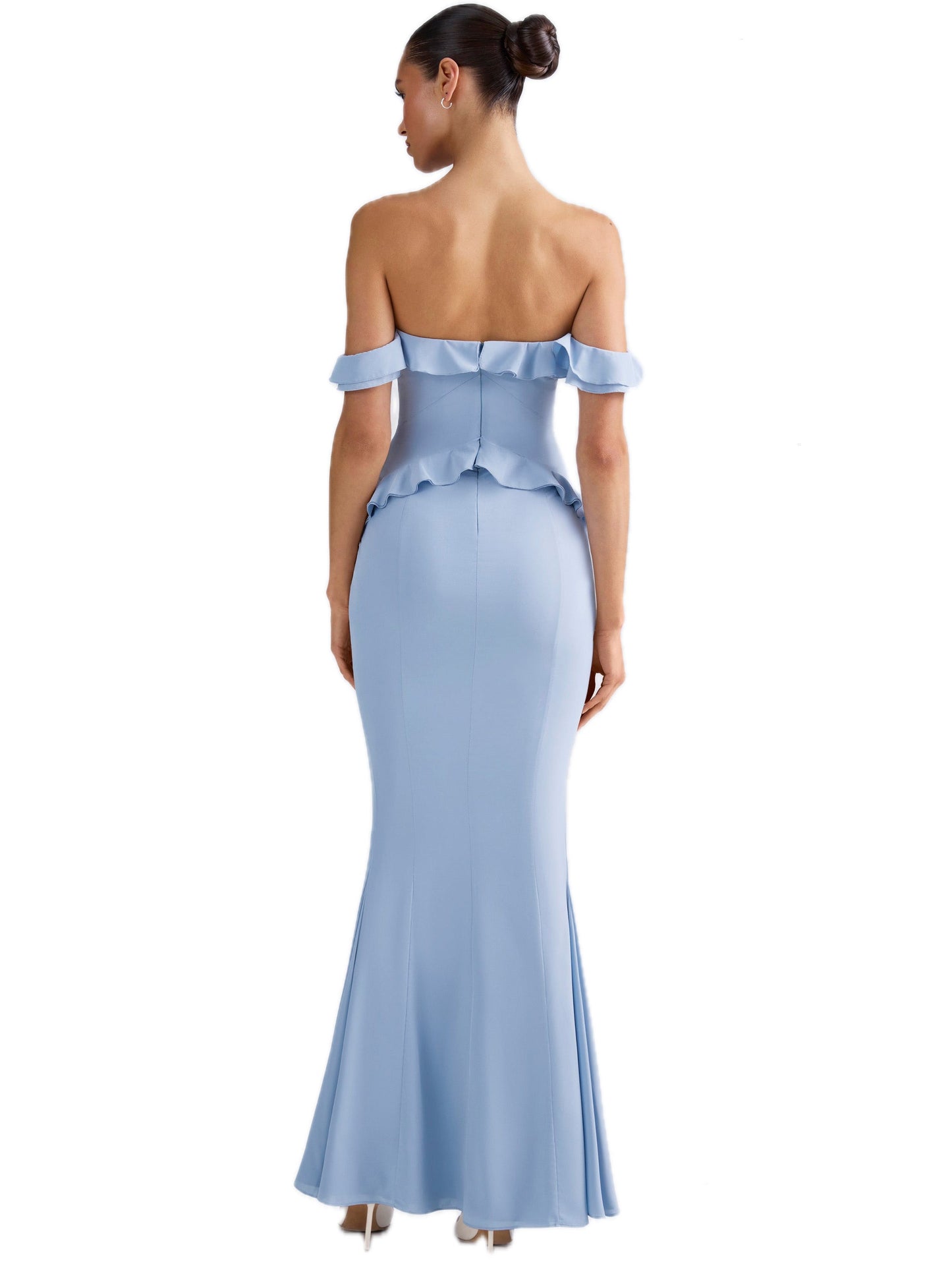 Chiffon Sheath Off the Shoulder Sleeveless Dress-GD102248