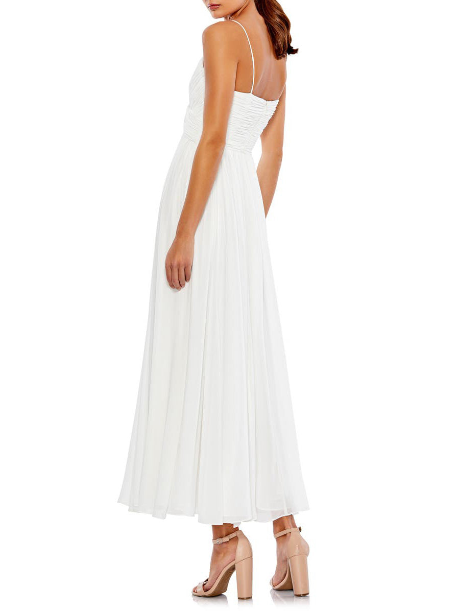 Pearl Chiffon A-Line Spaghetti Straps Sleeveless Dress-GD102258