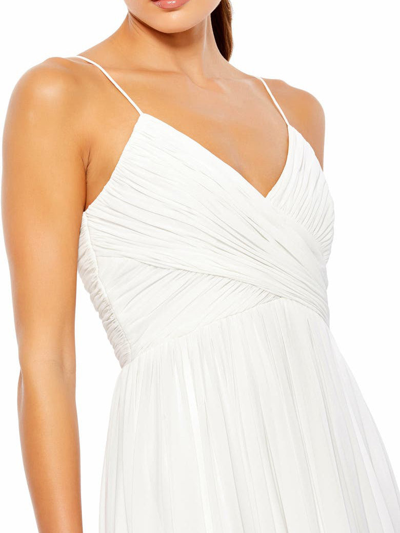 Pearl Chiffon A-Line Spaghetti Straps Sleeveless Dress-GD102258