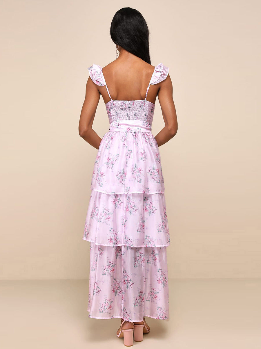 Floral A-Line Sweetheart Sleeveless Dress-GD200826