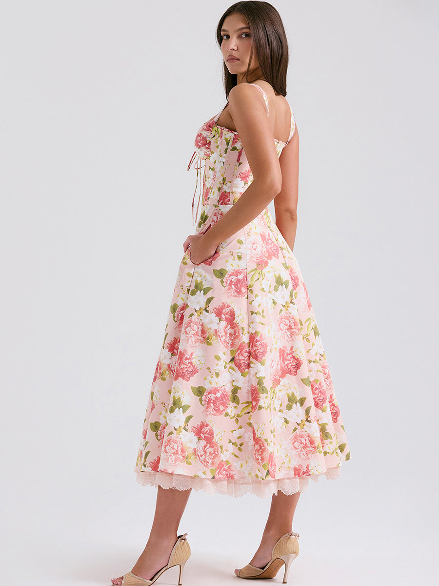 Floral A-Line Sweetheart Sleeveless Dress-GD200829