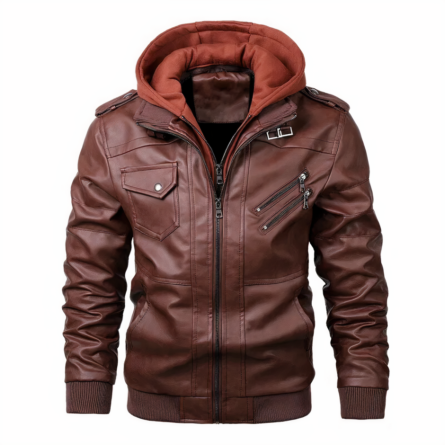 Ettore | Stylish Leather Jacket with Hood