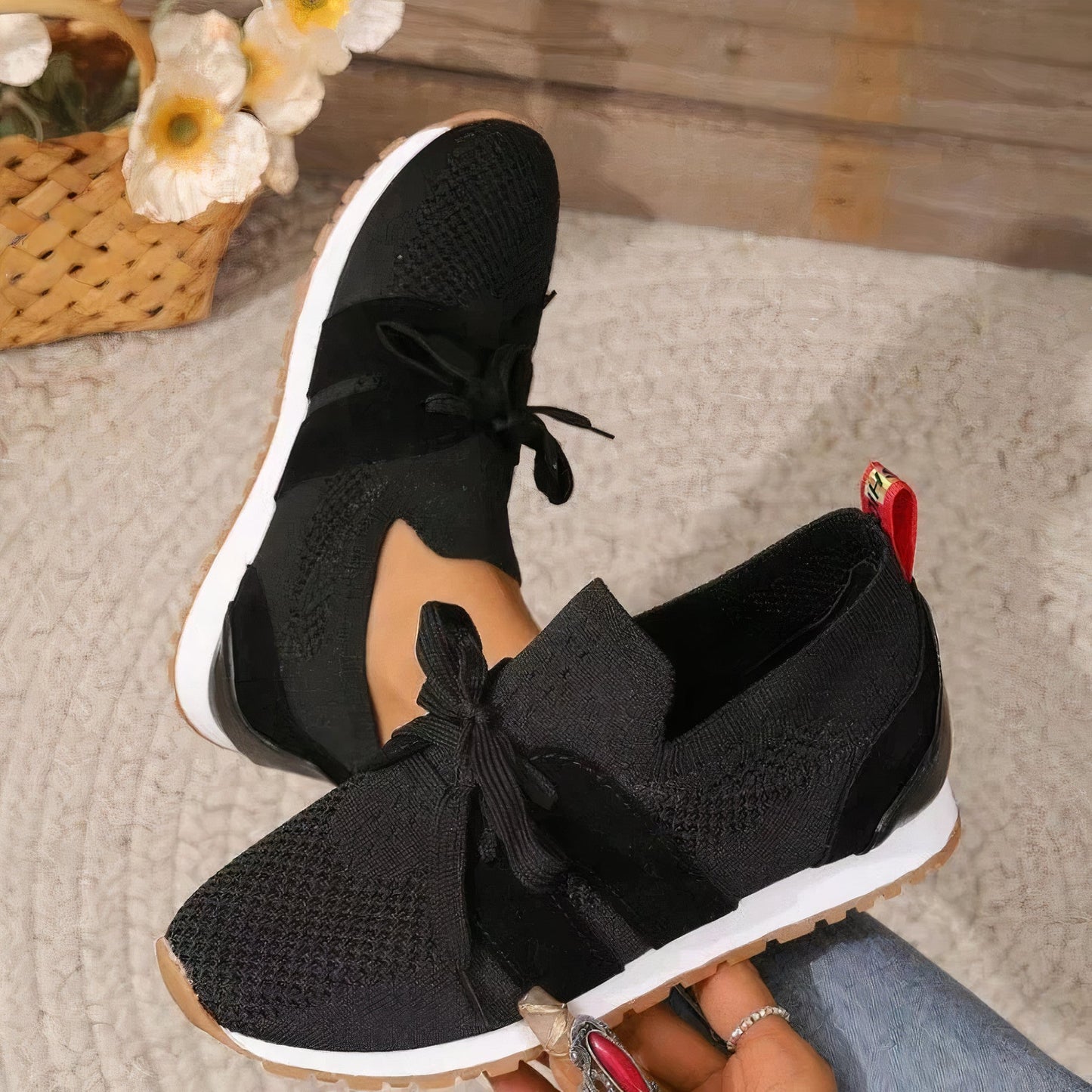 Elesjy | Lace-up Mesh Sneakers