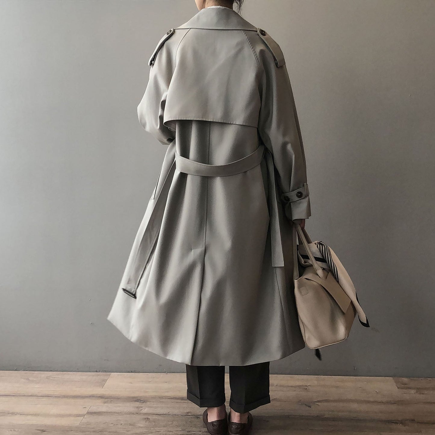 KHARI -  Double-Breasted Trench Coat