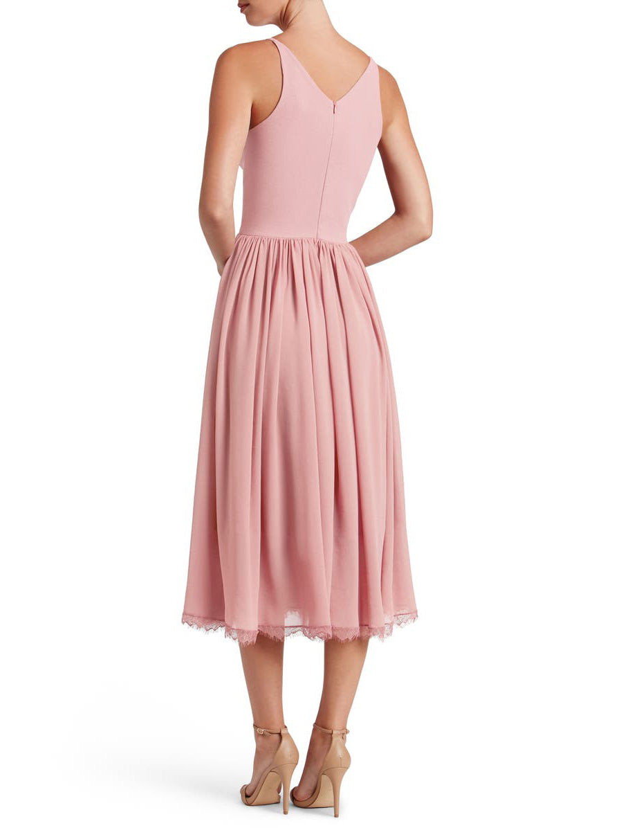 Chiffon A-Line V-Neck Sleeveless Dress-GD102224