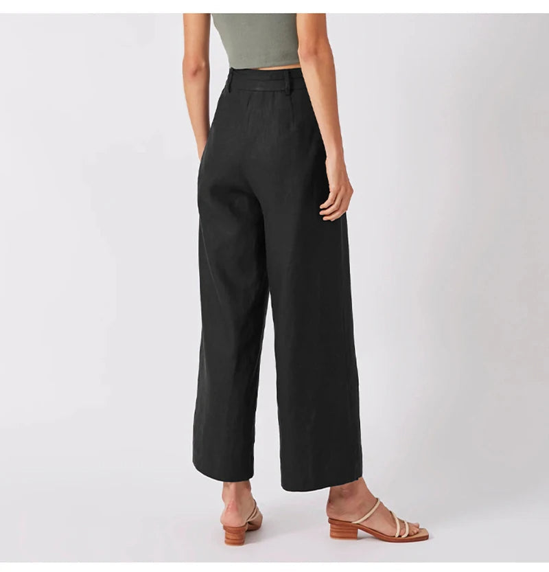 JETTA - Linen Wide-Leg Trousers