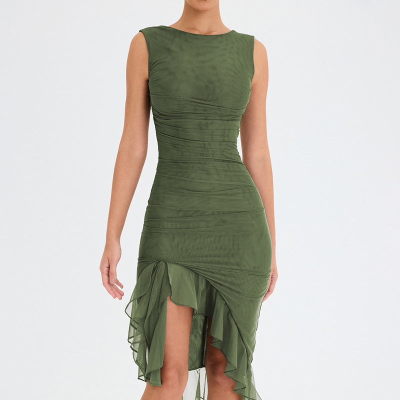 MARIAH - Midi Dress With Ruffles