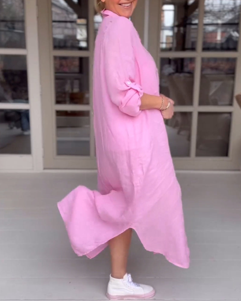 Willow | Soft Pink Shirt Dress