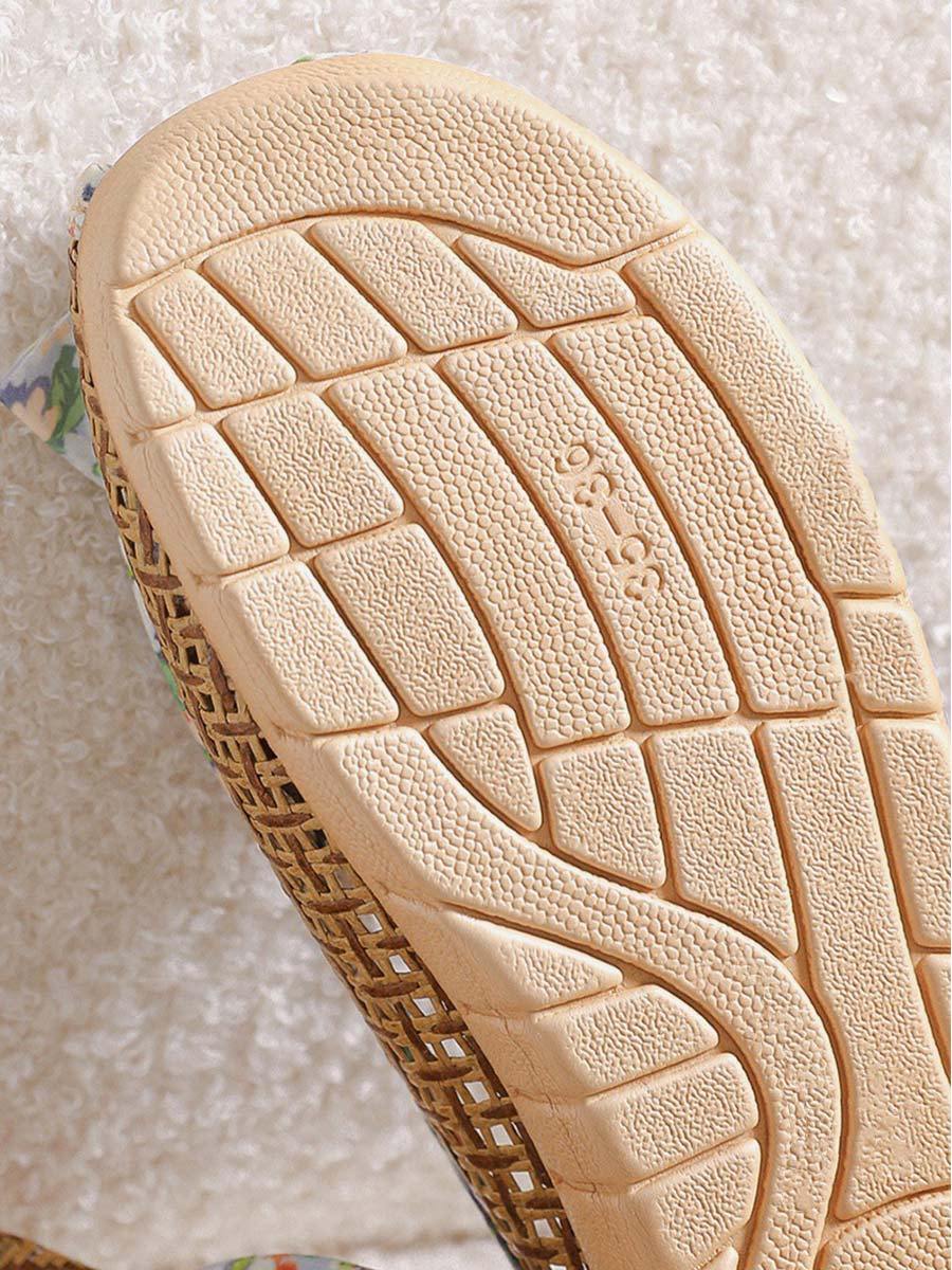 Women's Printed Rattan Grass Woven Slipper