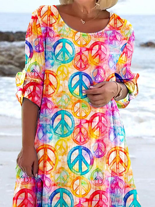 Women's Hippie Psychedelic Art Casual Dress