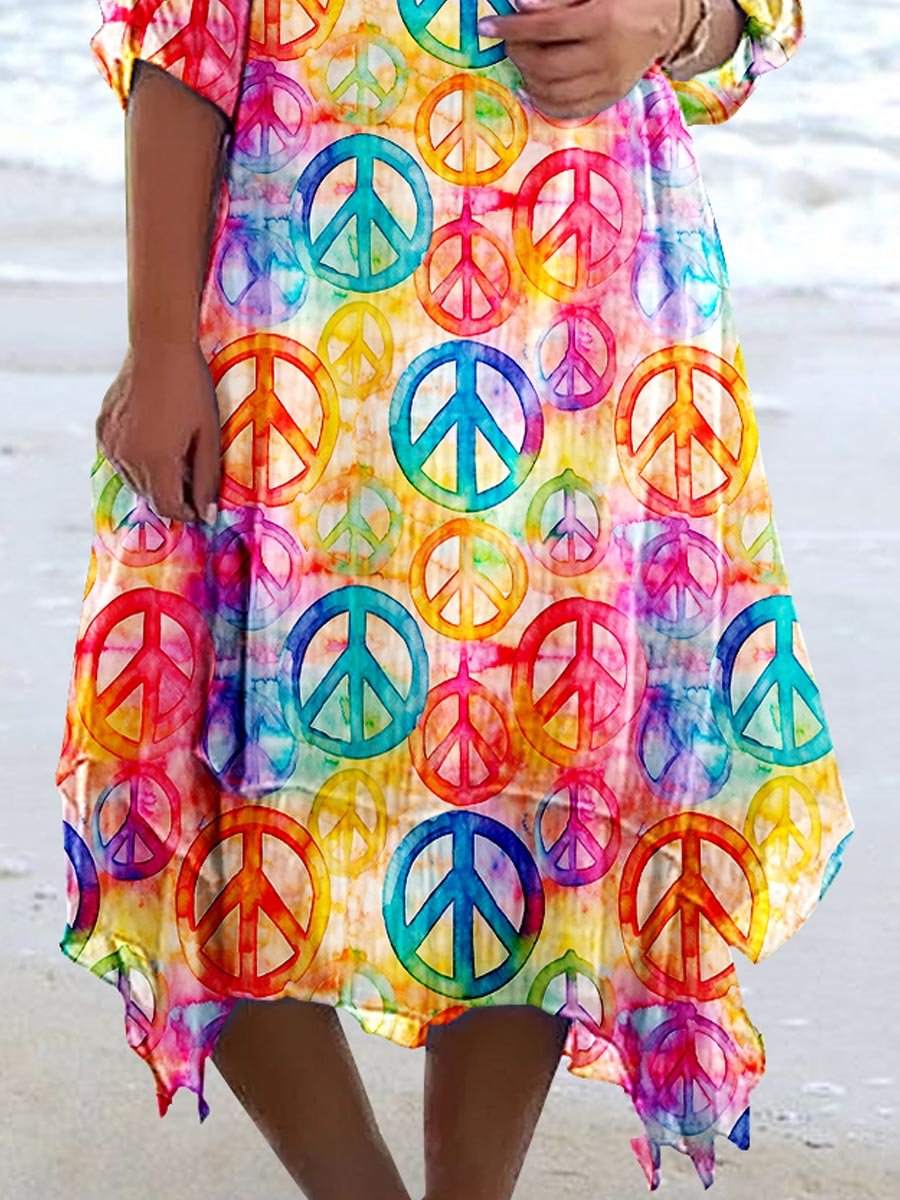 Women's Hippie Psychedelic Art Casual Dress