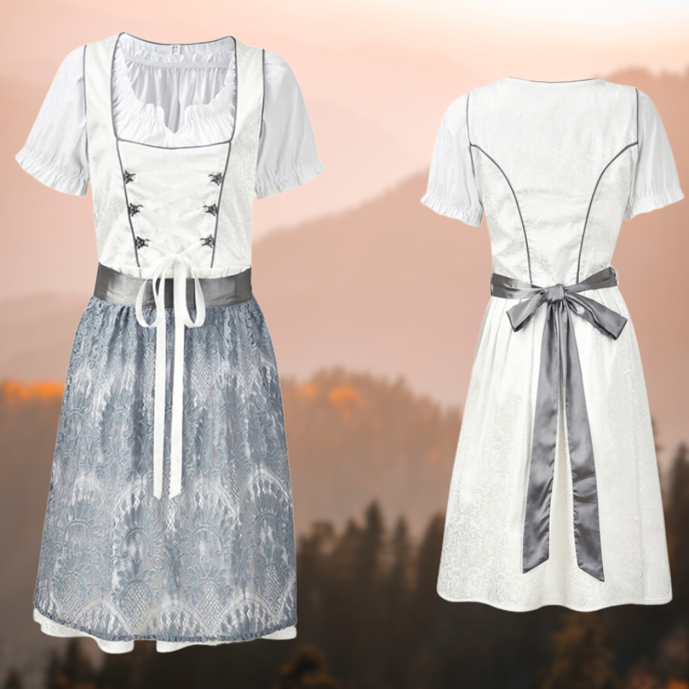 Trachtig - Unique Traditional Costume For Women With Apron And Blouse